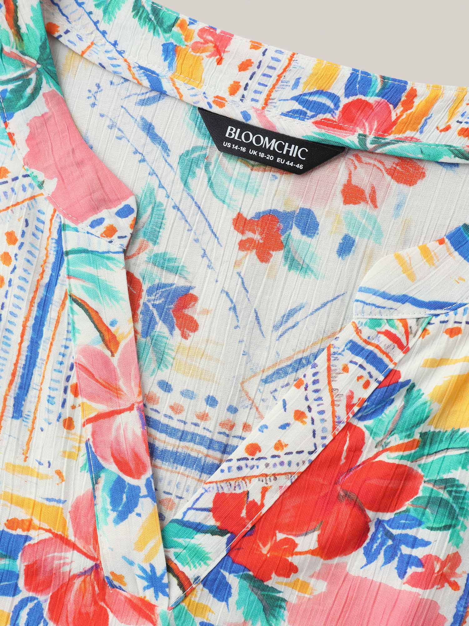 Floral Collage Print Pockets Midi Dress
