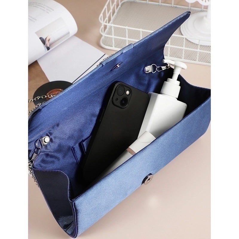Blue Black Pink Polyester Solid Color Square Evening Bags