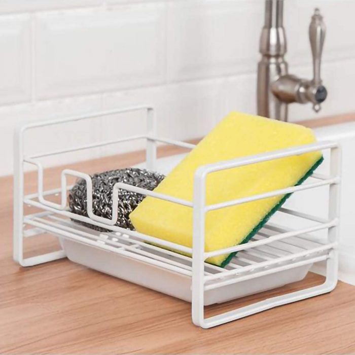 Sponge Drain Storage Rack - Sink Caddy with Removable Tray - Kitchen Sink Organizer