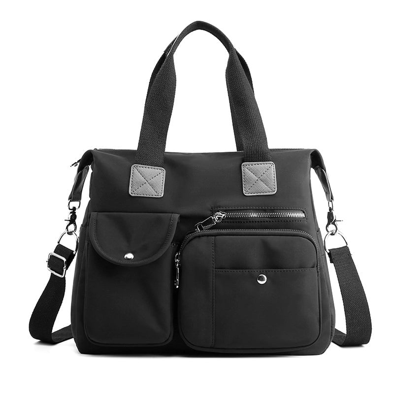 Women's Medium All Seasons Nylon Solid Color Basic Classic Style Square Zipper Shoulder Bag Handbag