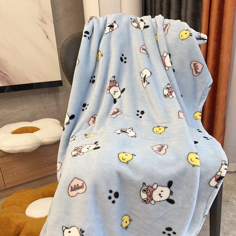 In Stock | Style Autumn And Winter Thickened Cartoon Crayon Small New  Casual Plush Blanket Dormitory Bed Sheet