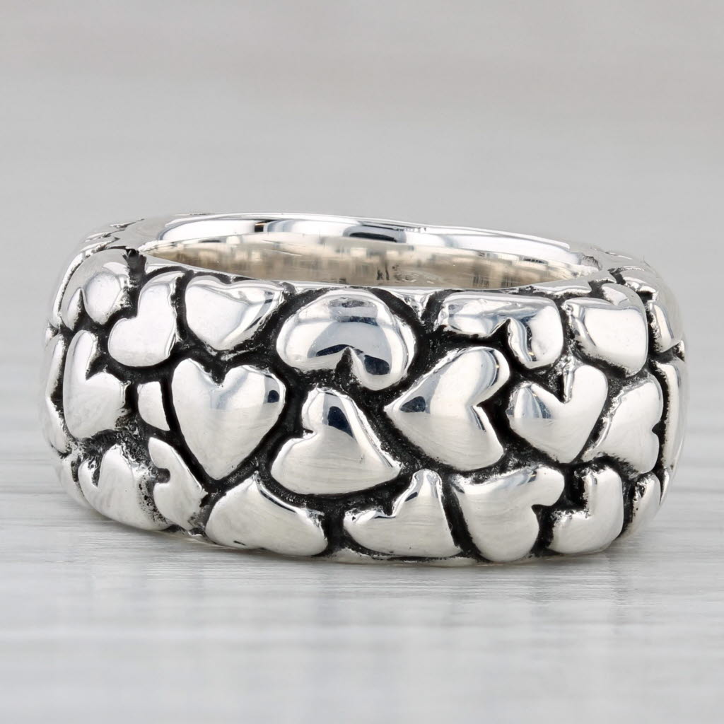Pandora Lotsa Love Sterling Silver Ring Size 5.25 Band Statement Retired