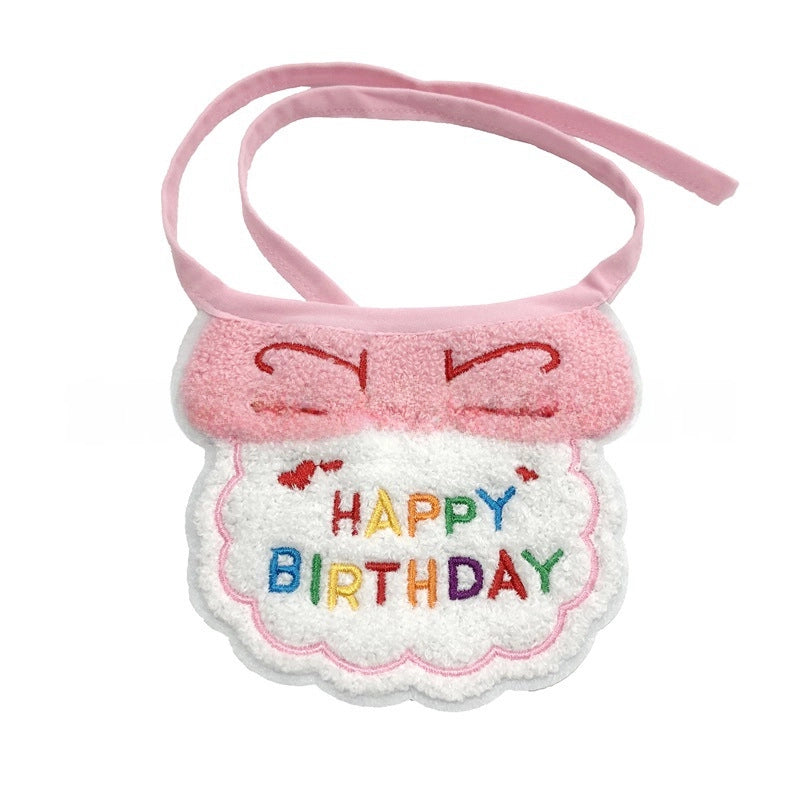 Pet Birthday Bib Cat Birthday Hat Dog Birthday Slippery Towel Cat Birthday Supplies