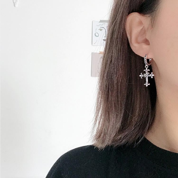 Silver Cross Earrings