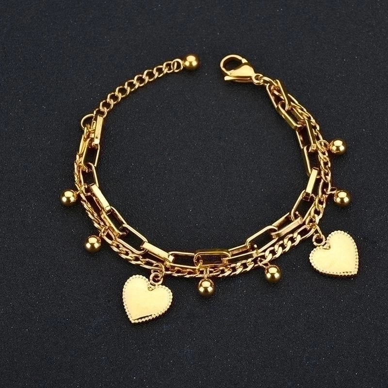 Fashion Geometric 304 Stainless Steel 18K Gold Plated No Inlaid Bracelets In Bulk