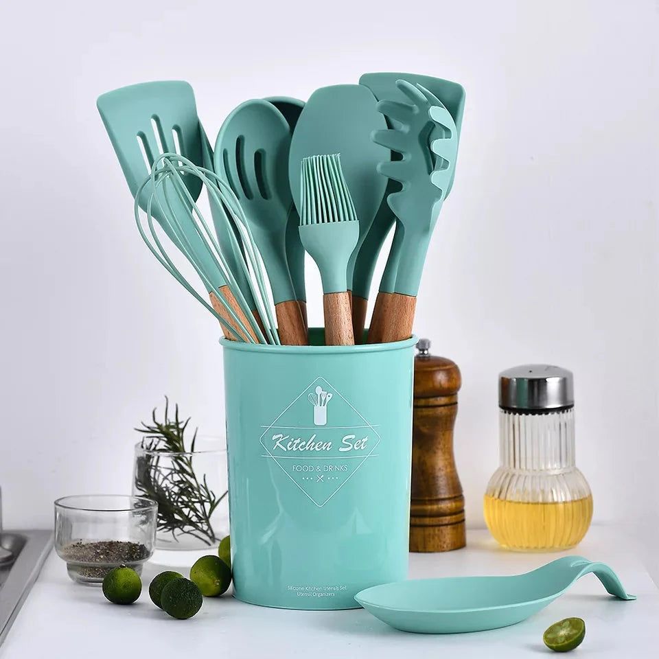 12 pc silicone spoons set
