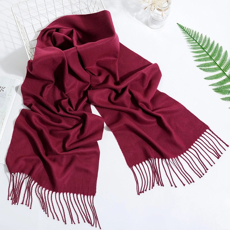 Adult Scarves Autumn And Winter New Tide Fashion Fashion Pure Color Scarf Men's Warm Cashmere Scarf