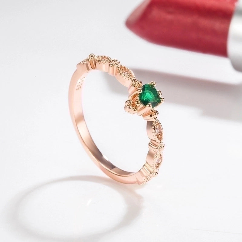 Copper Plating Geometric Artificial Gemstones Copper Rings