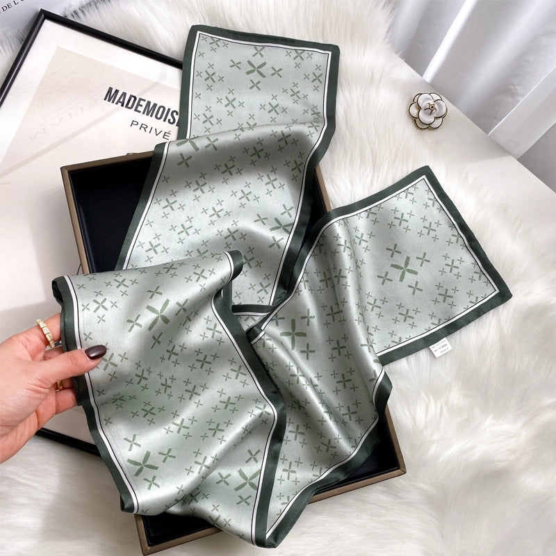 Women's Fashion Flower Silk Printing Silk Scarves