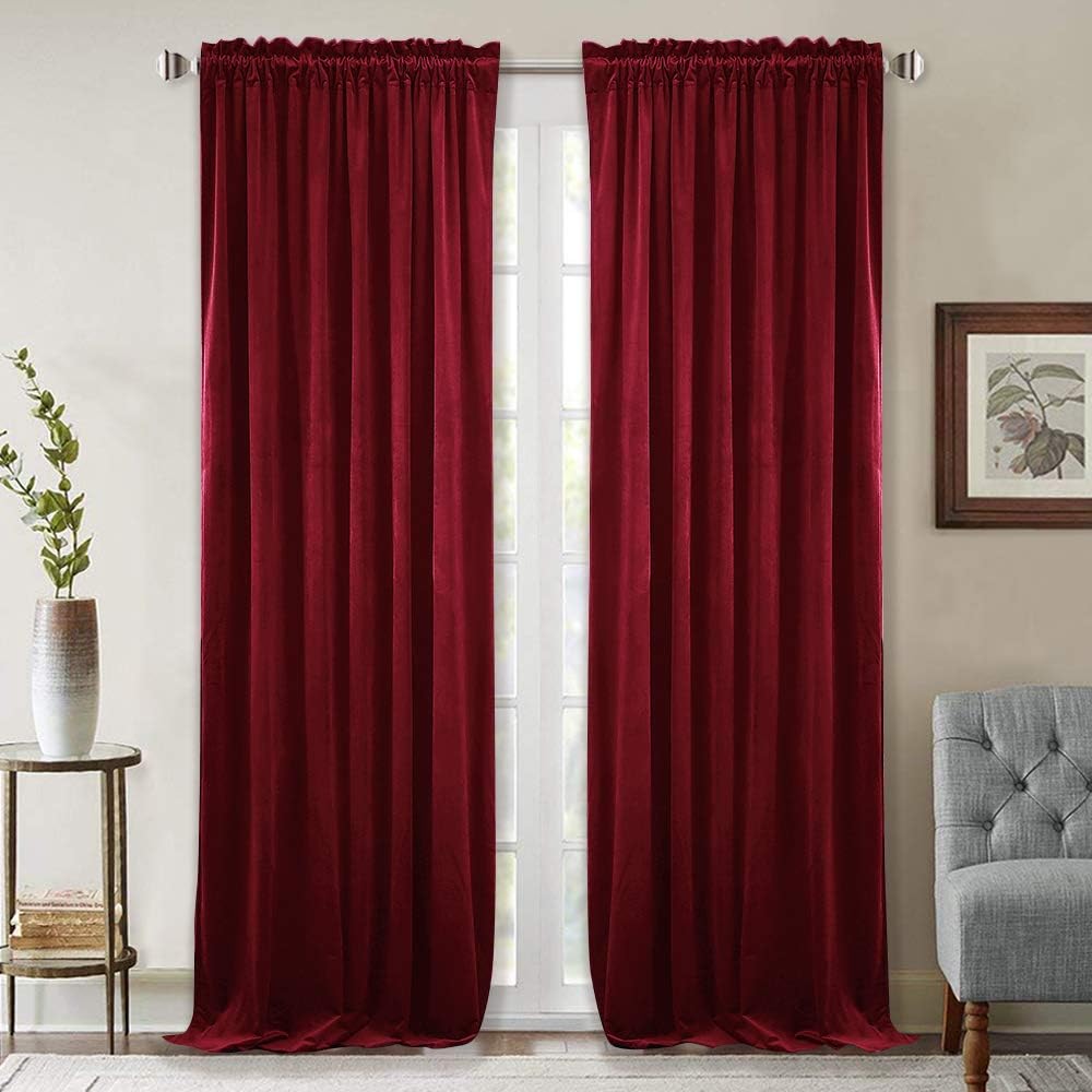 Maroon-Velvet Window Curtains (Ultra Soft)