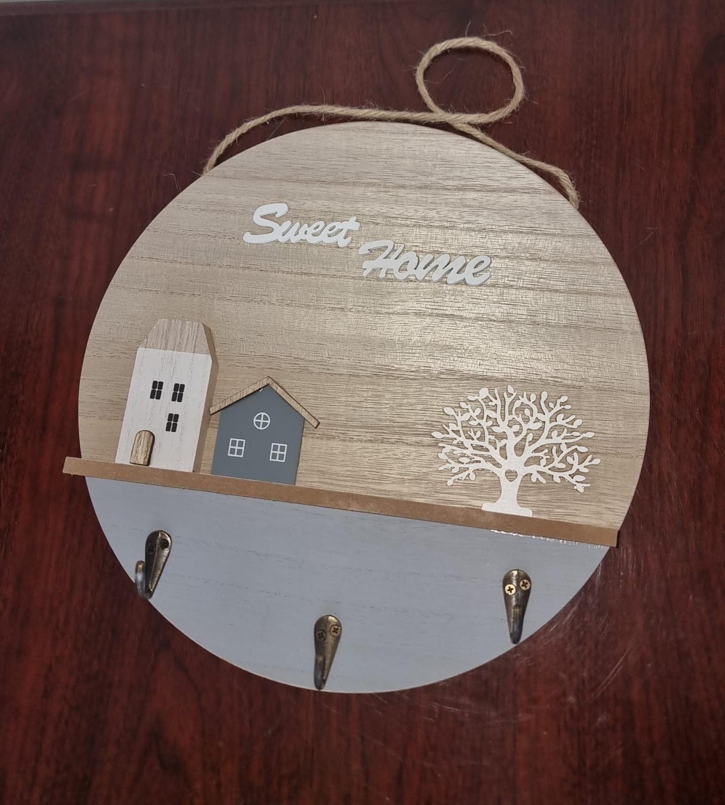 30cm Round wooden sweet home wall hanging decor piece
