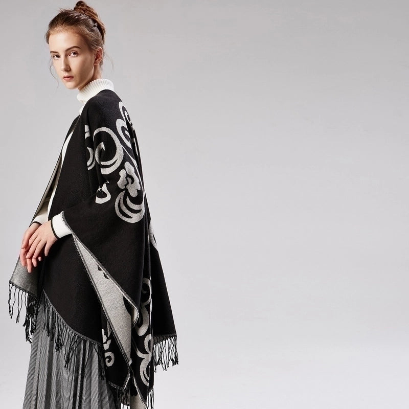 Women's Streetwear Flower Imitation Cashmere Shawl