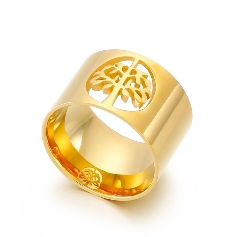 Titanium Steel 18K Gold Plated Fashion Plating Flower