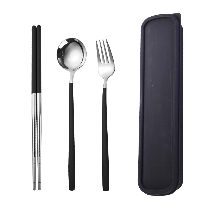 Fashion Solid Color Stainless Steel Tableware 1 Set
