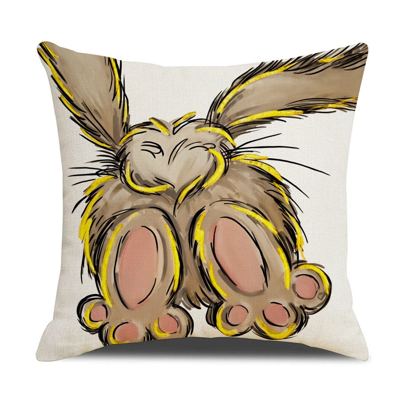 Easter Elegant Lady Minimalist Letter Linen Pillow Cases Couch & Sofa Decor