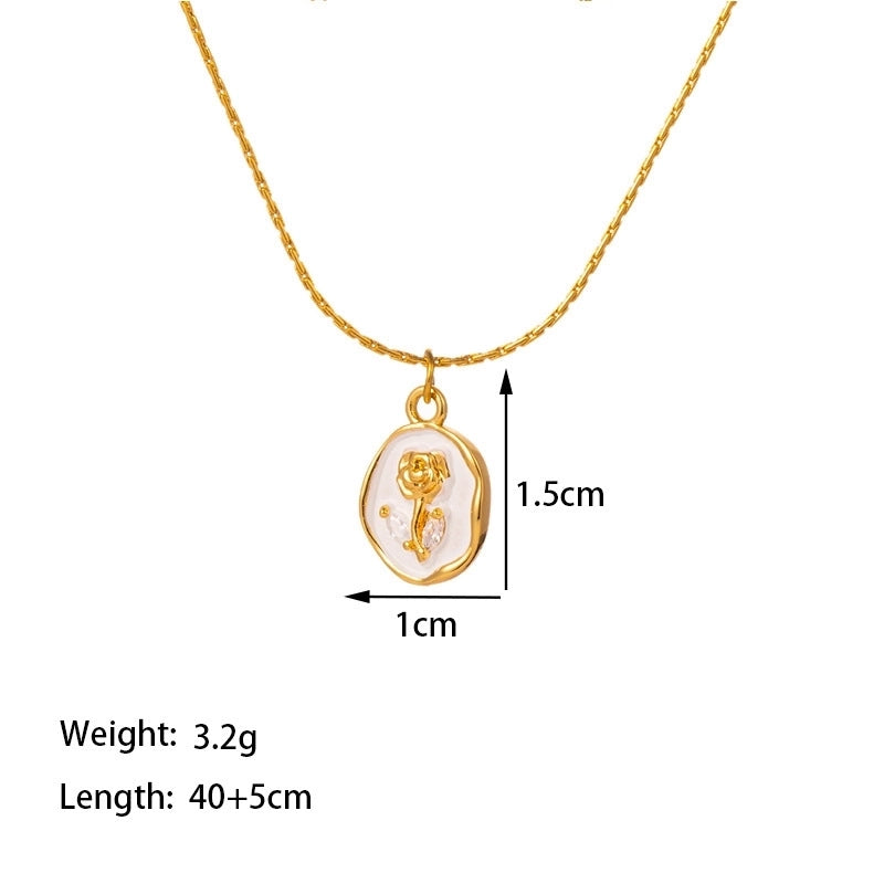 Sweet Starfish Titanium Steel Copper Alloy Zircon Inlay Stainless Steel Necklaces