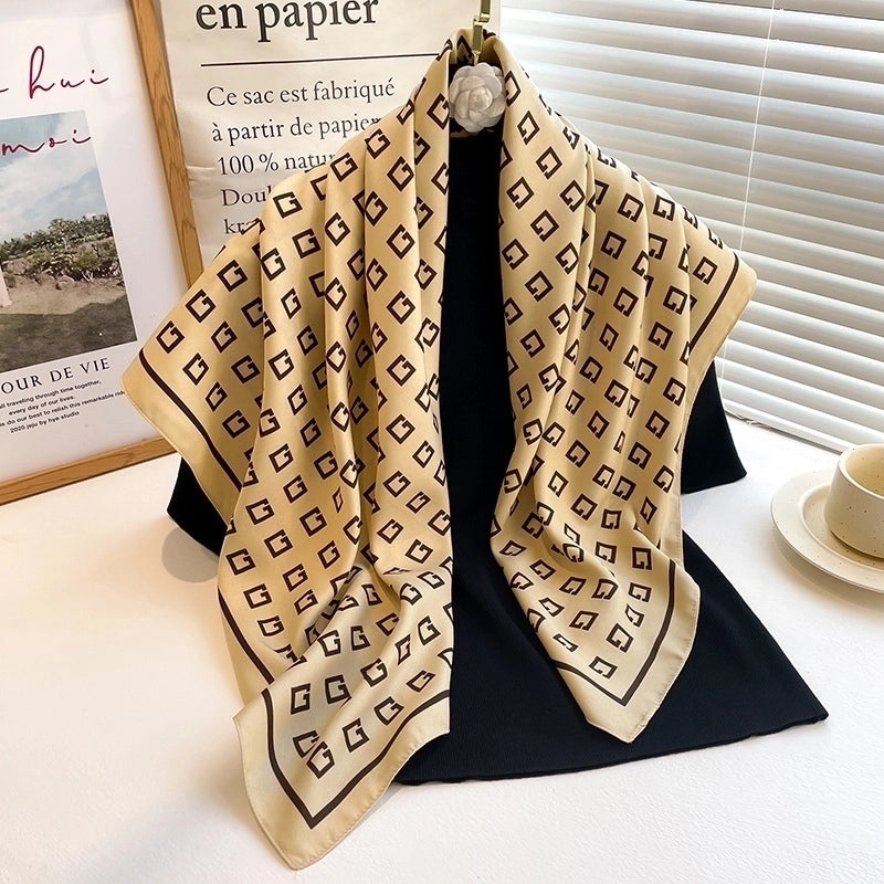 Women's Elegant Lady Flower Polyester Scarf