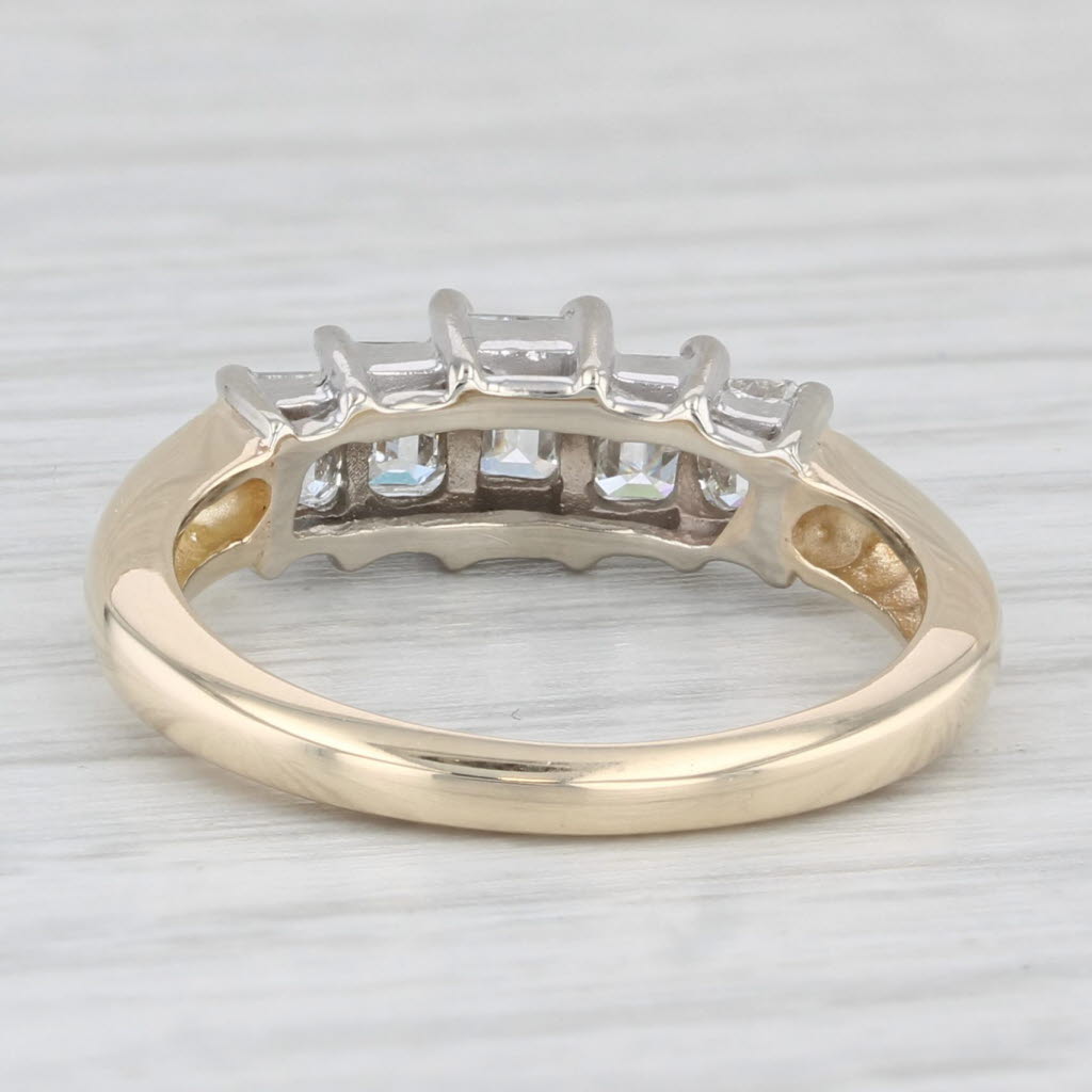 0.92ctw Diamond Ring 14k White Yellow Gold Size 6.5 Engagement