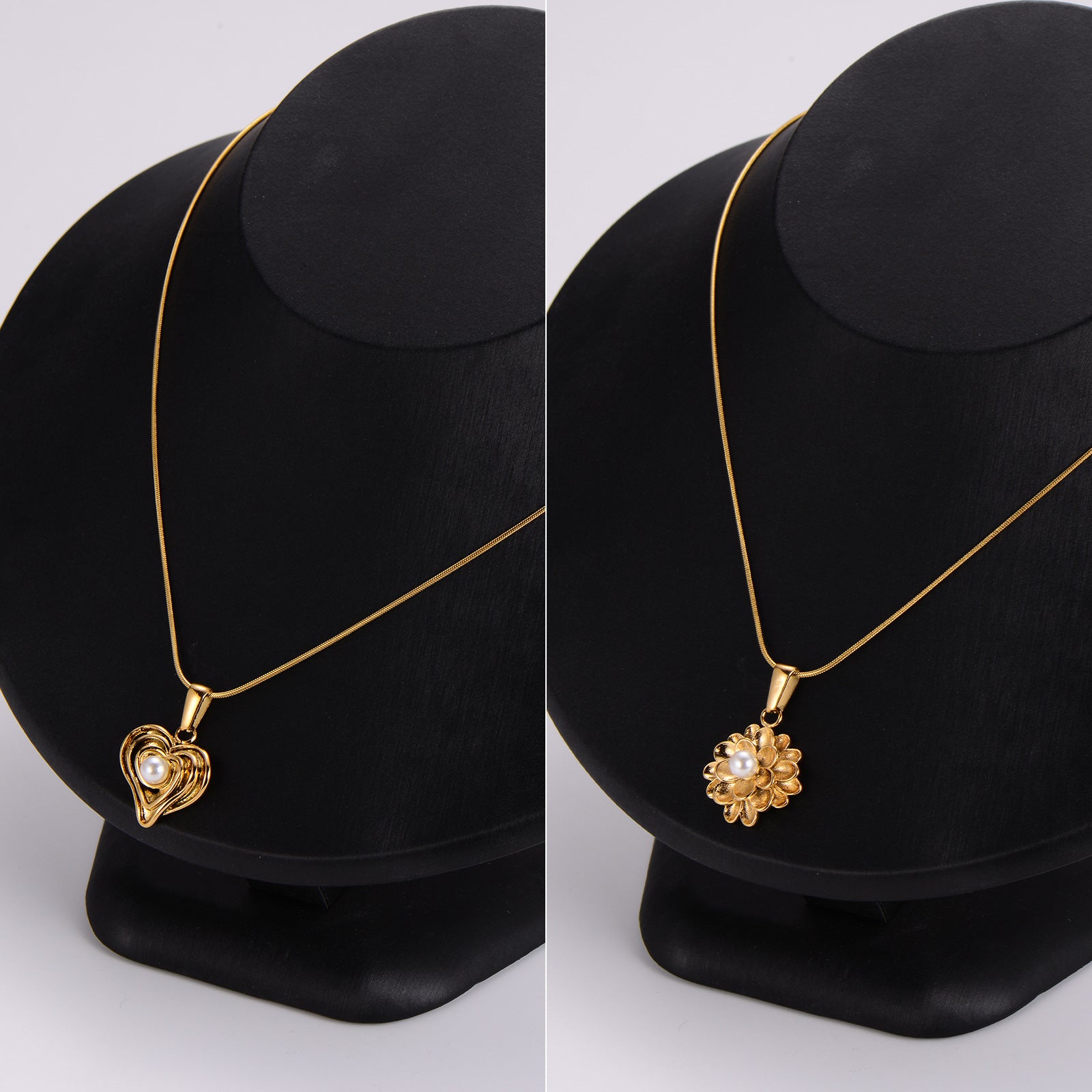 Aml  Retro Fashion Geometric Love Necklace Female Stainless Steel Style Clavicle Chain
