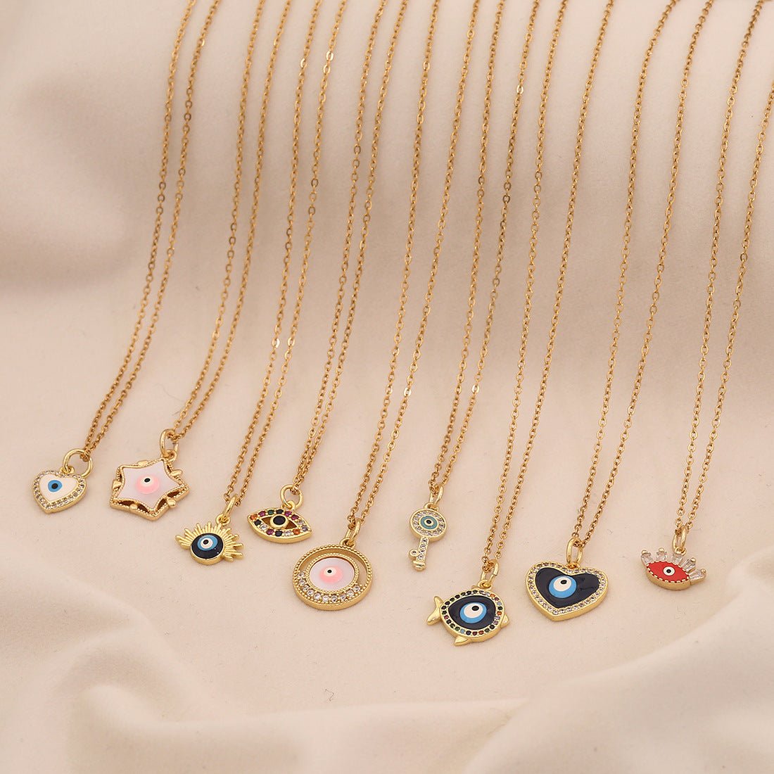 Dripping Oil Eye Pendant Necklace Personalized Stainless Steel Necklace N1516