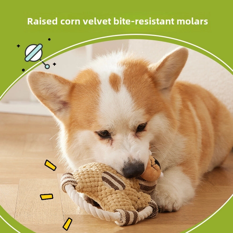 Pet Bite Toy Wear-resistant Tear-resistant Cotton Rope Toy Dog Molar Tooth Cleaning Cartoon Pet Toy