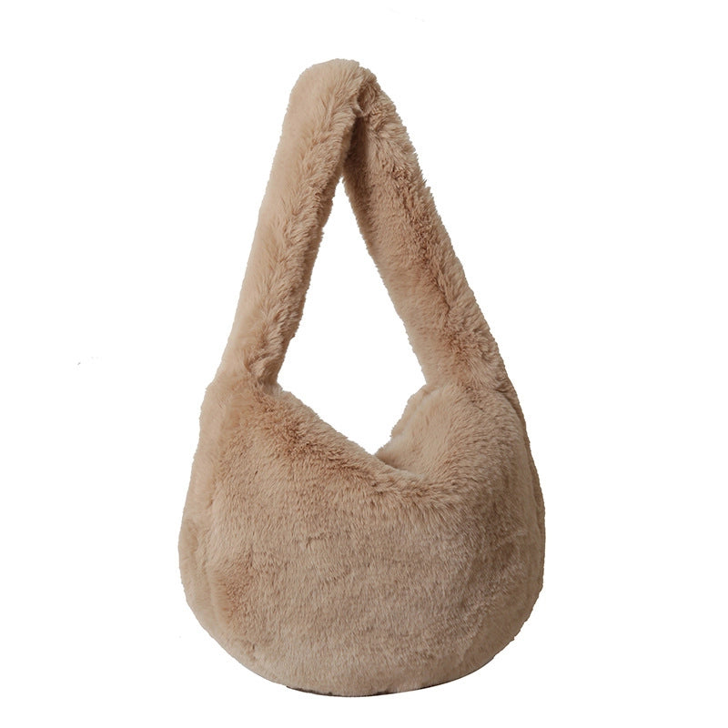 New Plush Bag Autumn And Winter Shoulder Rose Red Hot Girl Style Messenger Bag Furry Student Bag