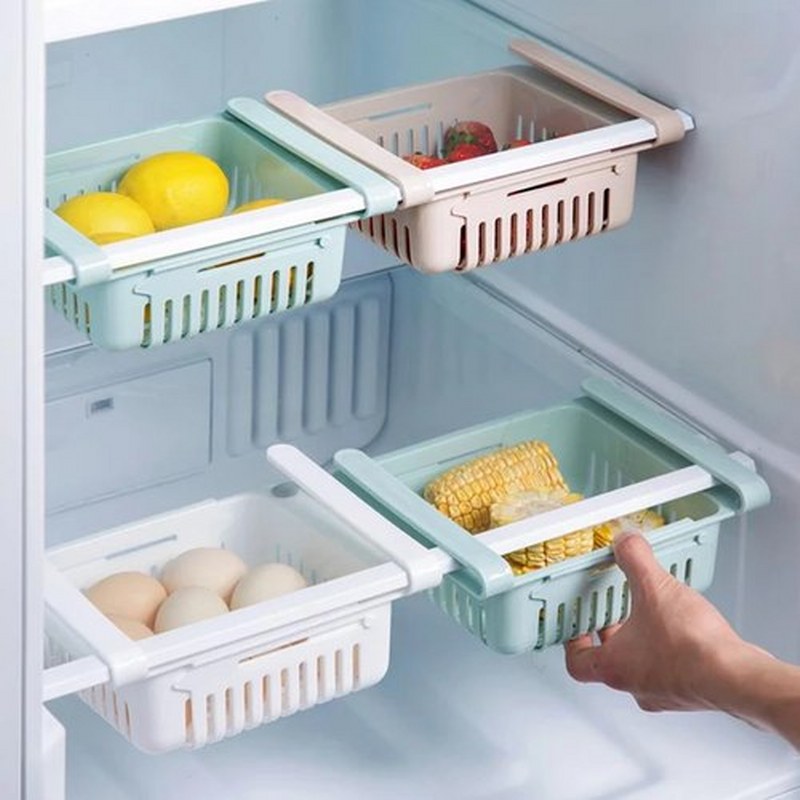 Buy 2 get 2 free Adjustable Fridge Storage Basket Racks & Sliding Tray 4 Pcs in Just Rs 1199