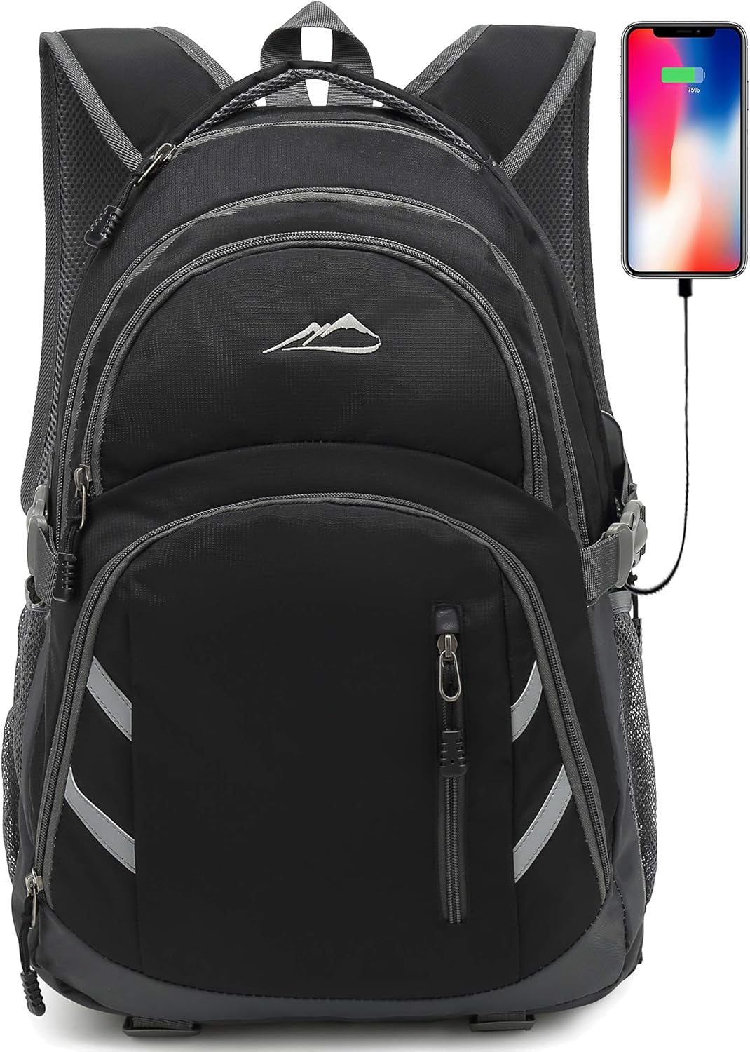 ProEtrade Backpack Bookbag for College Laptop Travel,Fit Laptop Up to 15.6 inch with USB Charging Port Multi Compartment Anti theft, Gift for Women Men (Galaxy)