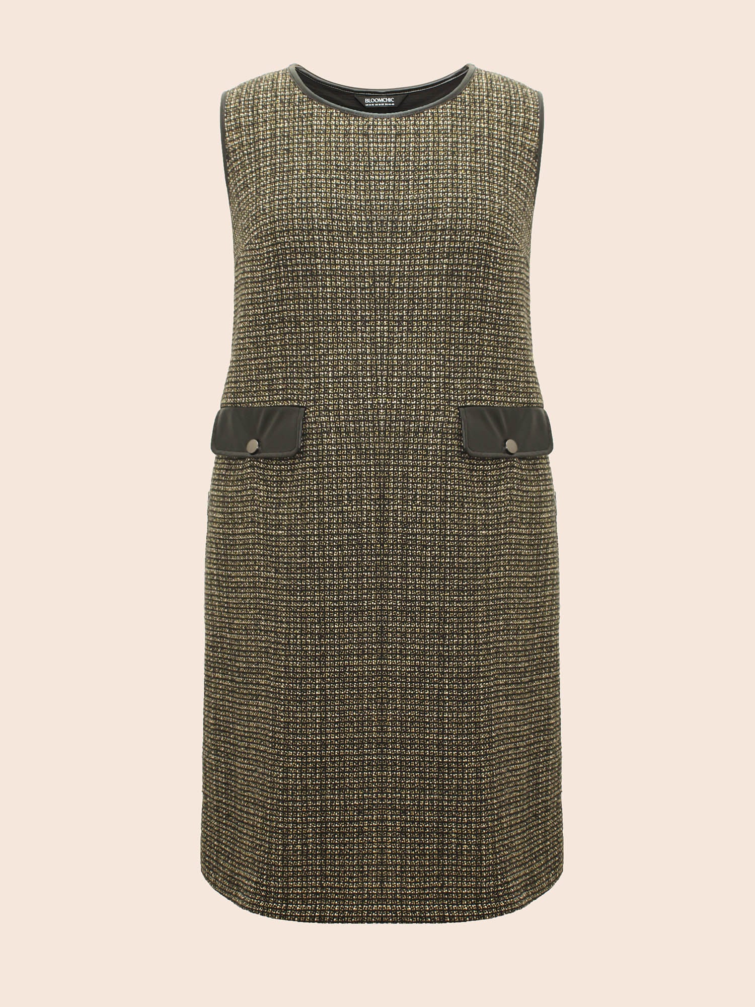 Tweed Patchwork Flap Pocket Dress