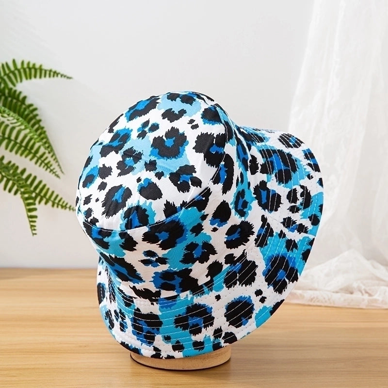Unisex Casual Vacation Leopard Printing Flat Eaves Bucket Hat