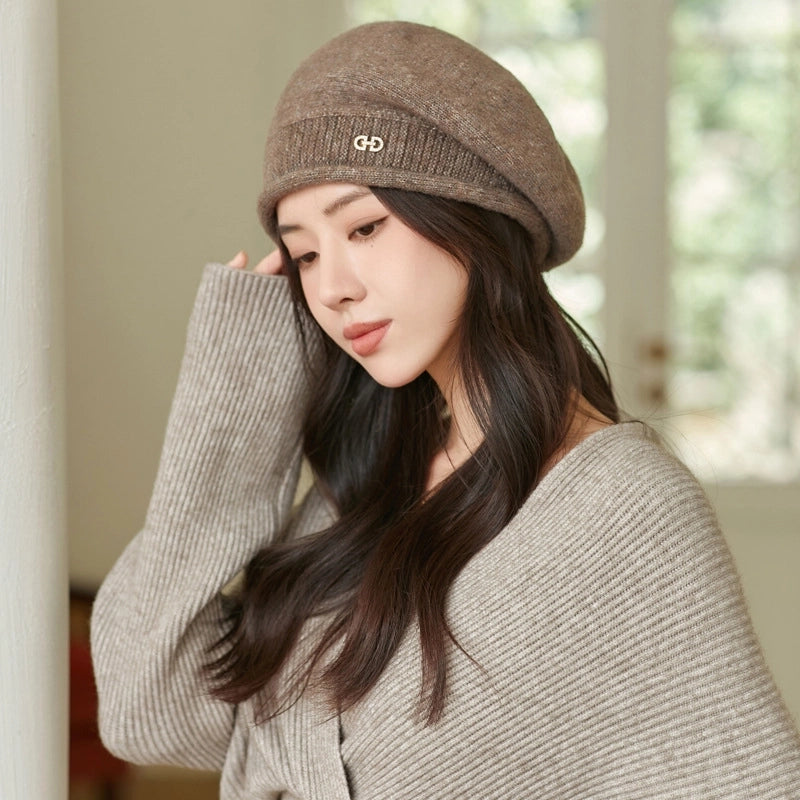 Women's Basic Lady Solid Color Eaveless Beret Hat