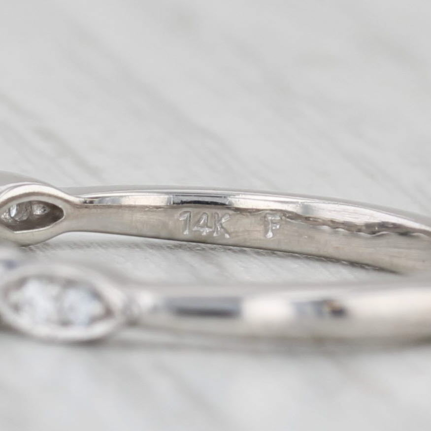 0.10ctw Diamond Ring 14k White Gold Stackable Wedding Band Size 6.5