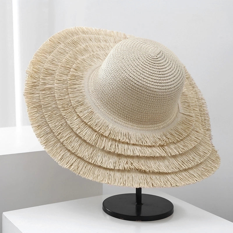 Women's Minimalist Classic Style Solid Color Big Eaves Straw Hat