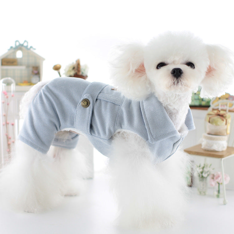 Warm Multilayer Buttoned Dog Dress/Jumpsuits