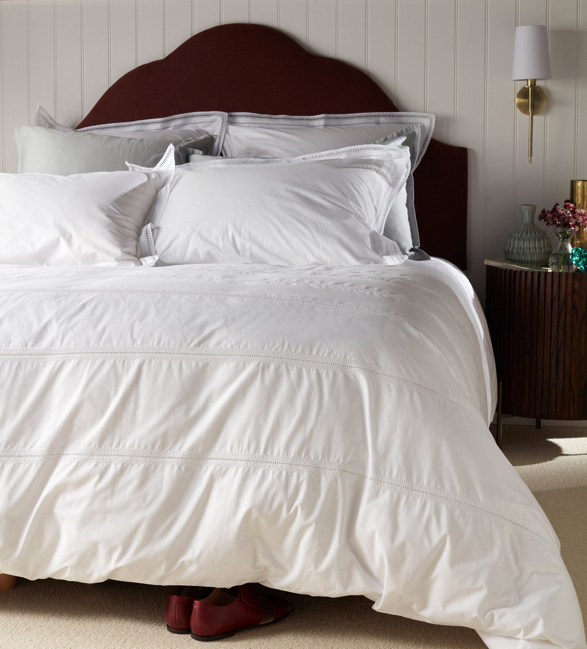 White Freya 100% Cotton Pillowcase