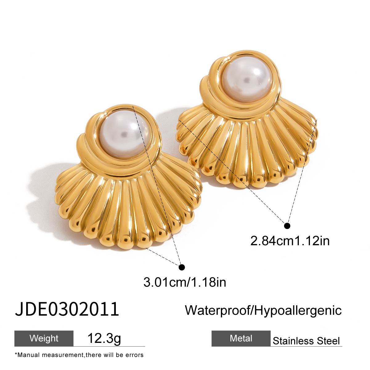 Stainless Steel Pearl Earrings Titanium Steel