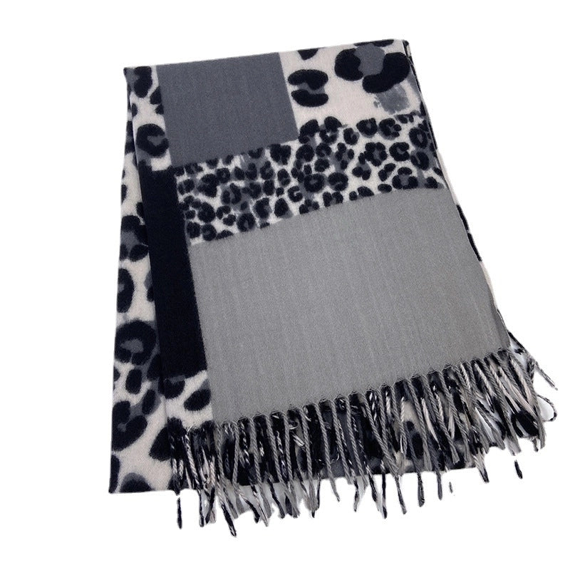 Women's Casual Plaid Imitation Cashmere Printing Tassel Scarf