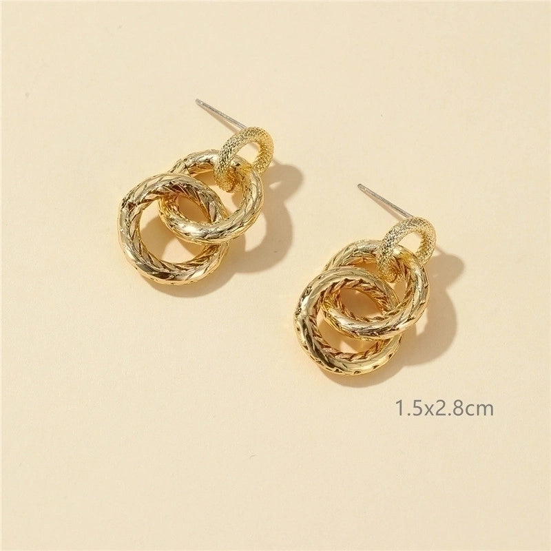 1 Pair Classic Style Commute Solid Color Plating Brass Gold Plated Drop Earrings