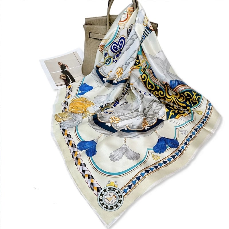 Women's Elegant Minimalist Printing Silk Printing Silk Scarf