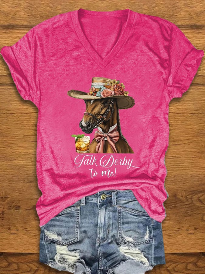 Women's Talk Derby To Me Printed T-Shirt