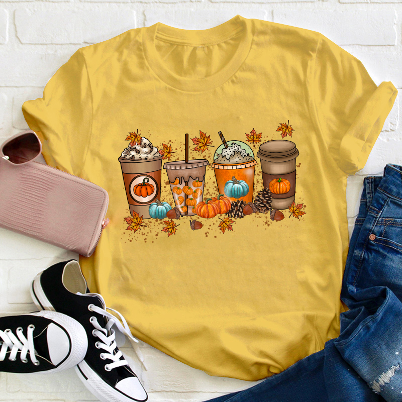 Fall Coffee Teacher T-Shirt