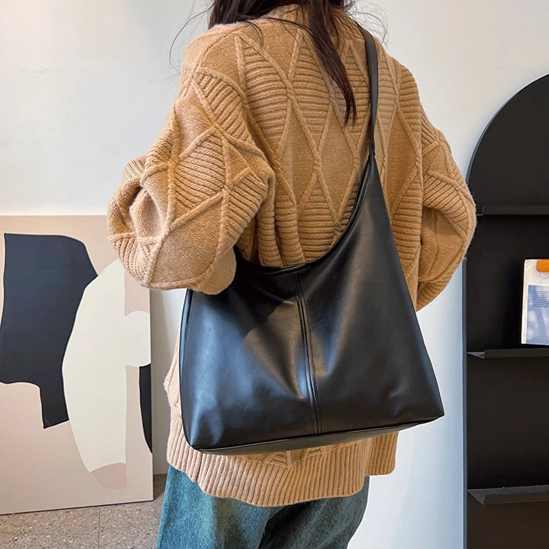 Women's Pu Leather Solid Color Streetwear Multicolor Bucket Magnetic Buckle Tote Bag