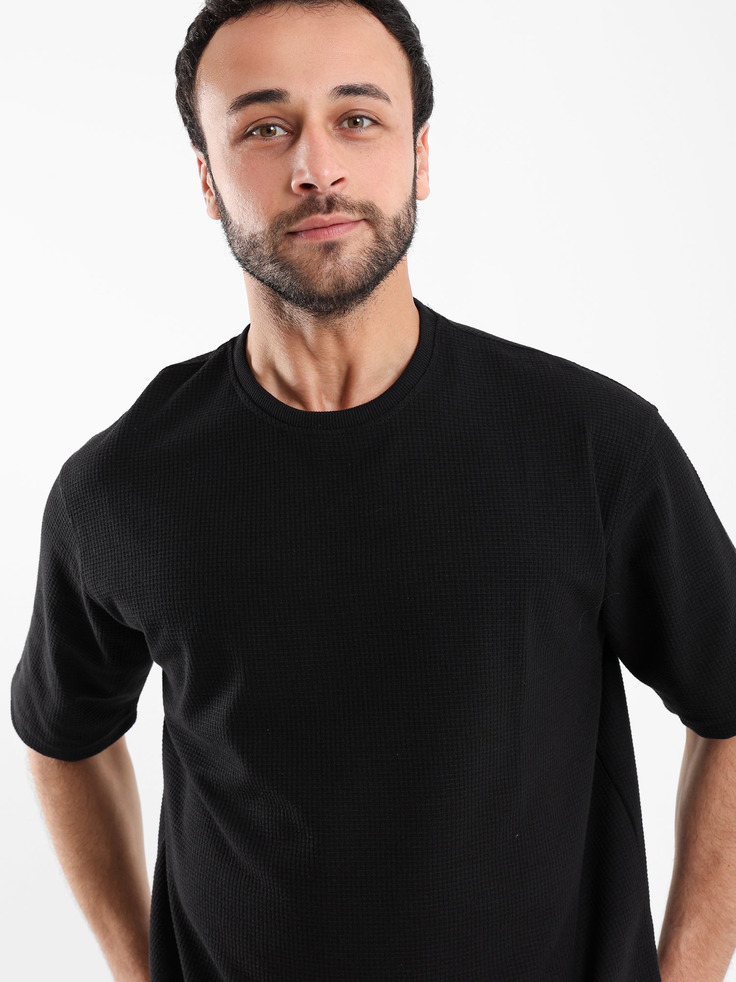 Waffle Knit Oversized T Shirt