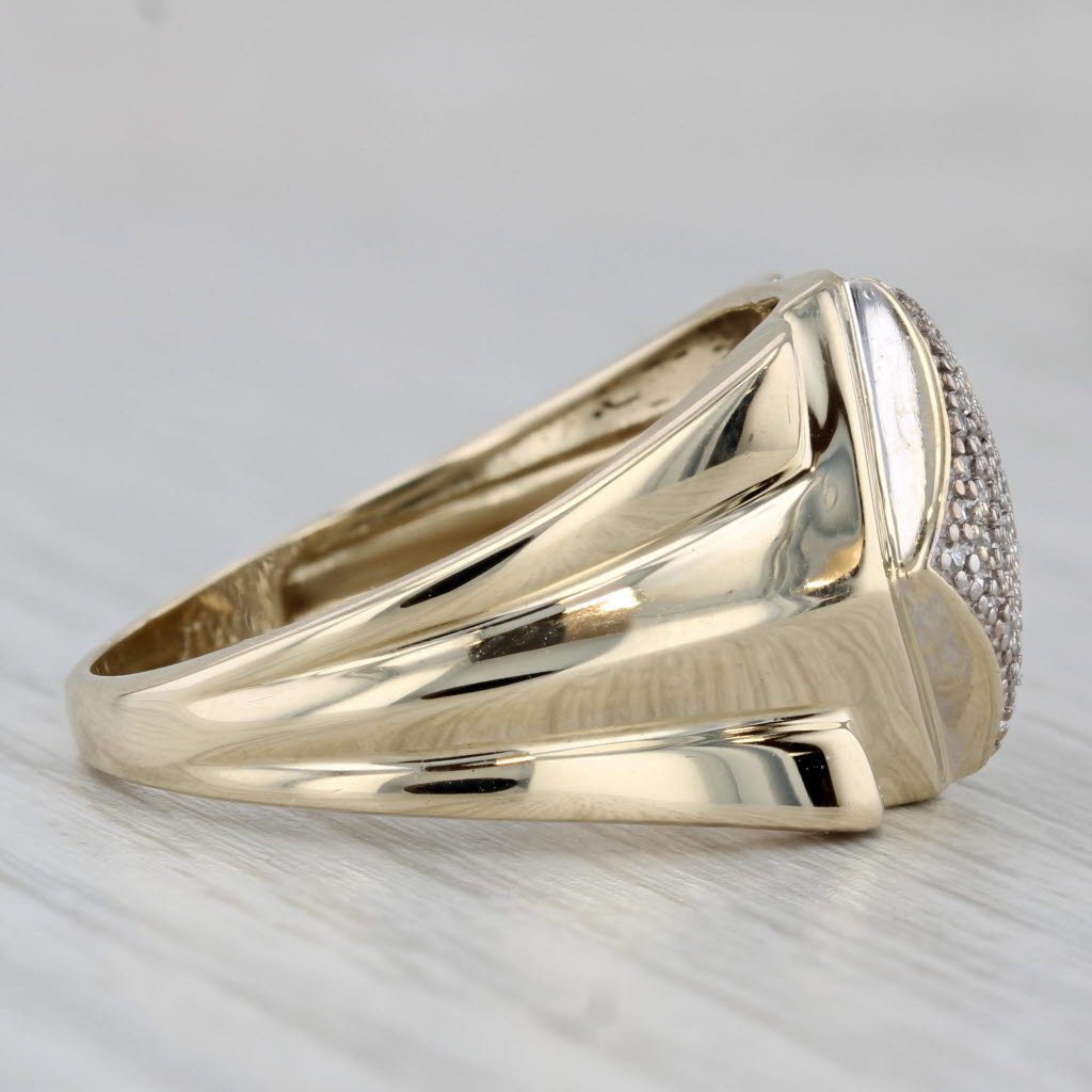 0.20ctw Pave Diamond Cluster Ring 10k Yellow Gold Size 11