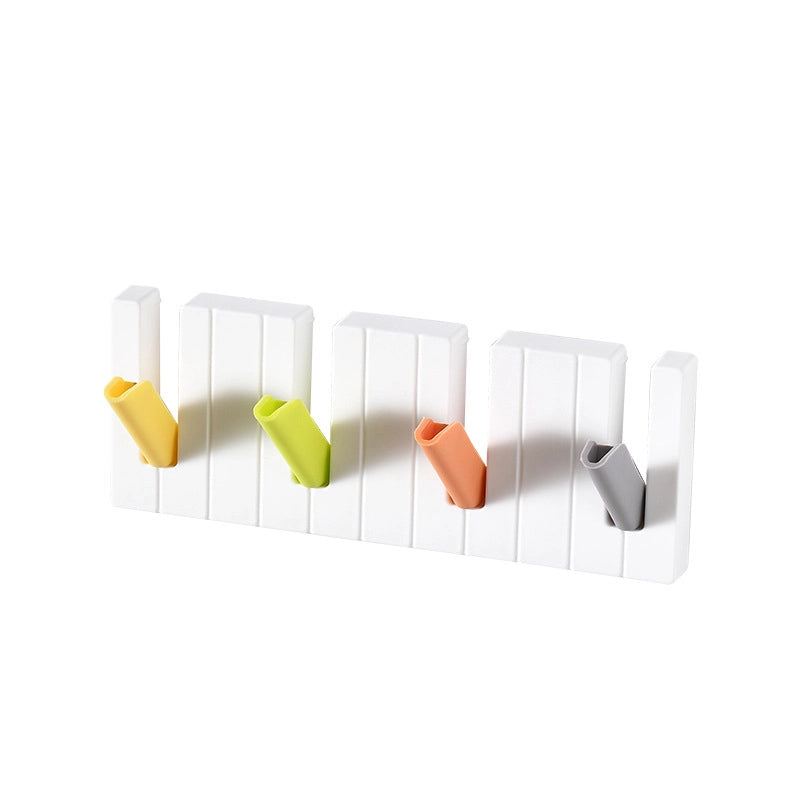 Creative Four-grid Piano Hooks Entrance No-drilling Key Clothes Bag Umbrella Rack Bathroom Kitchen Storage Rack