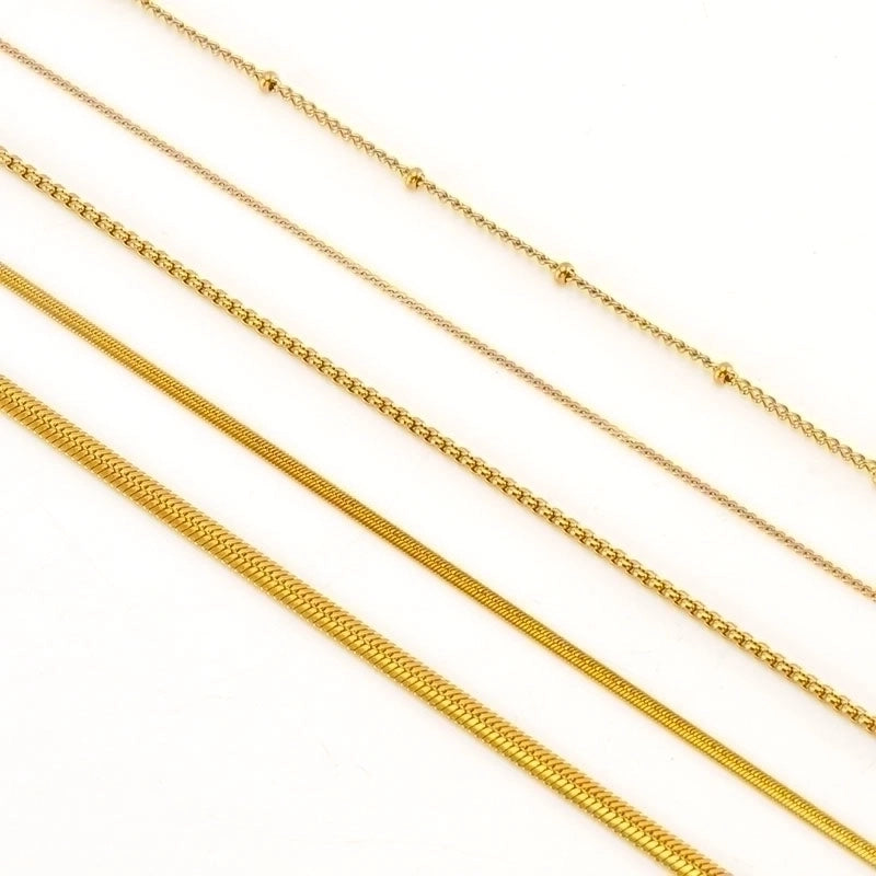 Stainless Steel 18K Gold Plated Basic Plating Geometric Titanium Steel Necklace