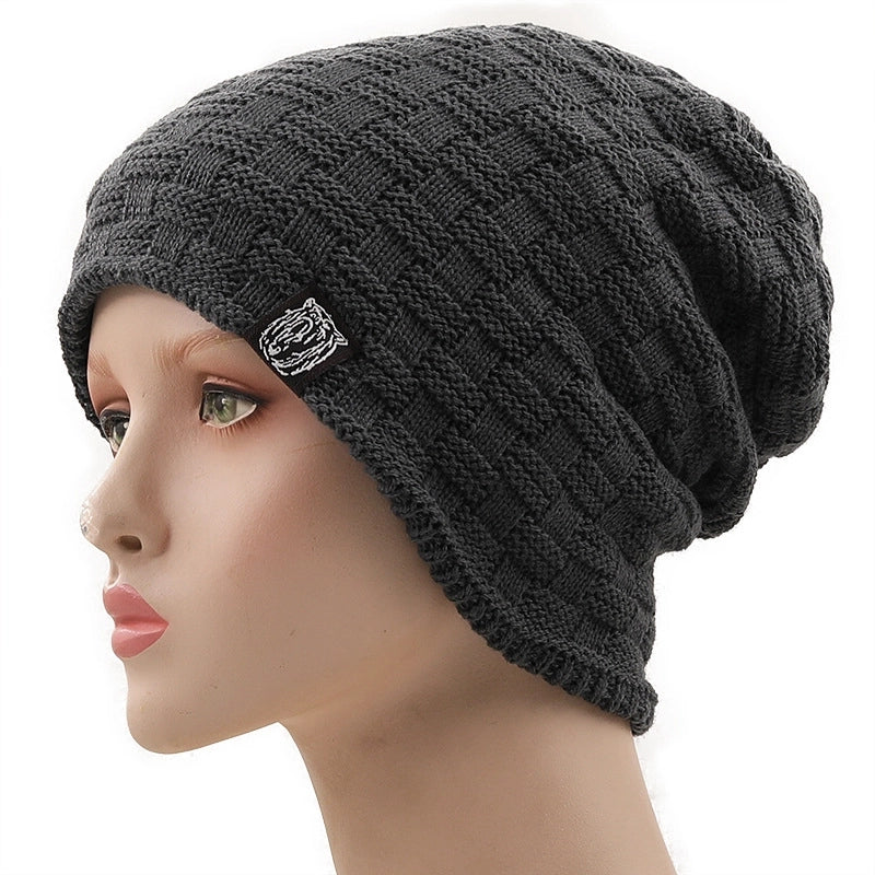 Simple Fashion Solid Color Knitted Thick Woolen Hats