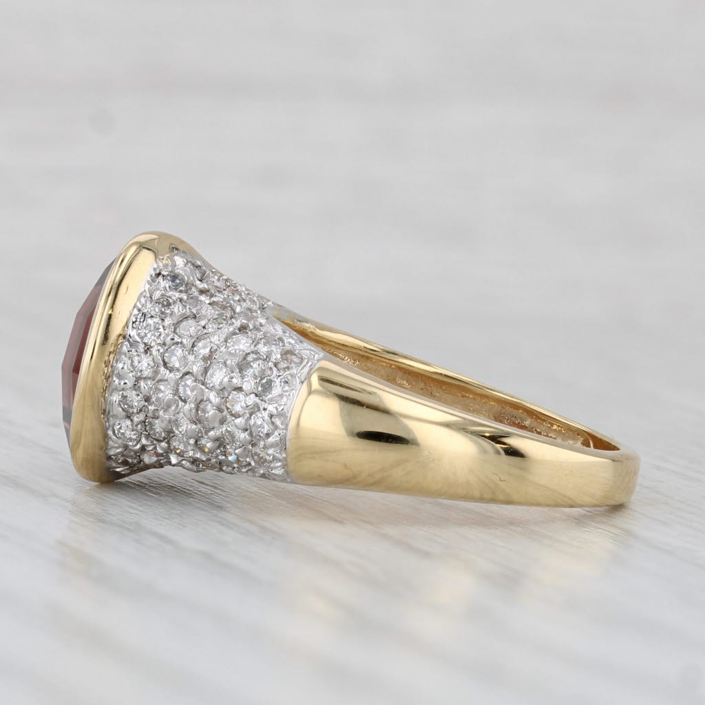 8.90ctw Tourmaline Diamond Ring 18k Yellow Gold Size 8 Cocktail