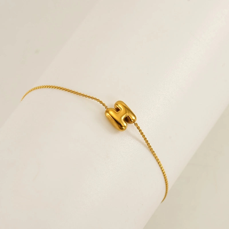 Casual Minimalist Letter 304 Stainless Steel 18K Gold Plated Bracelets In Bulk