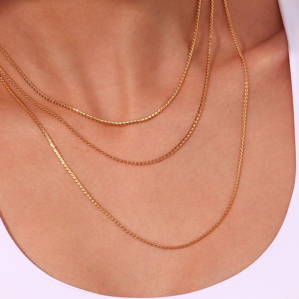 Minimalist Stripe Geometric Stainless Steel 18K Gold Plated Necklaces